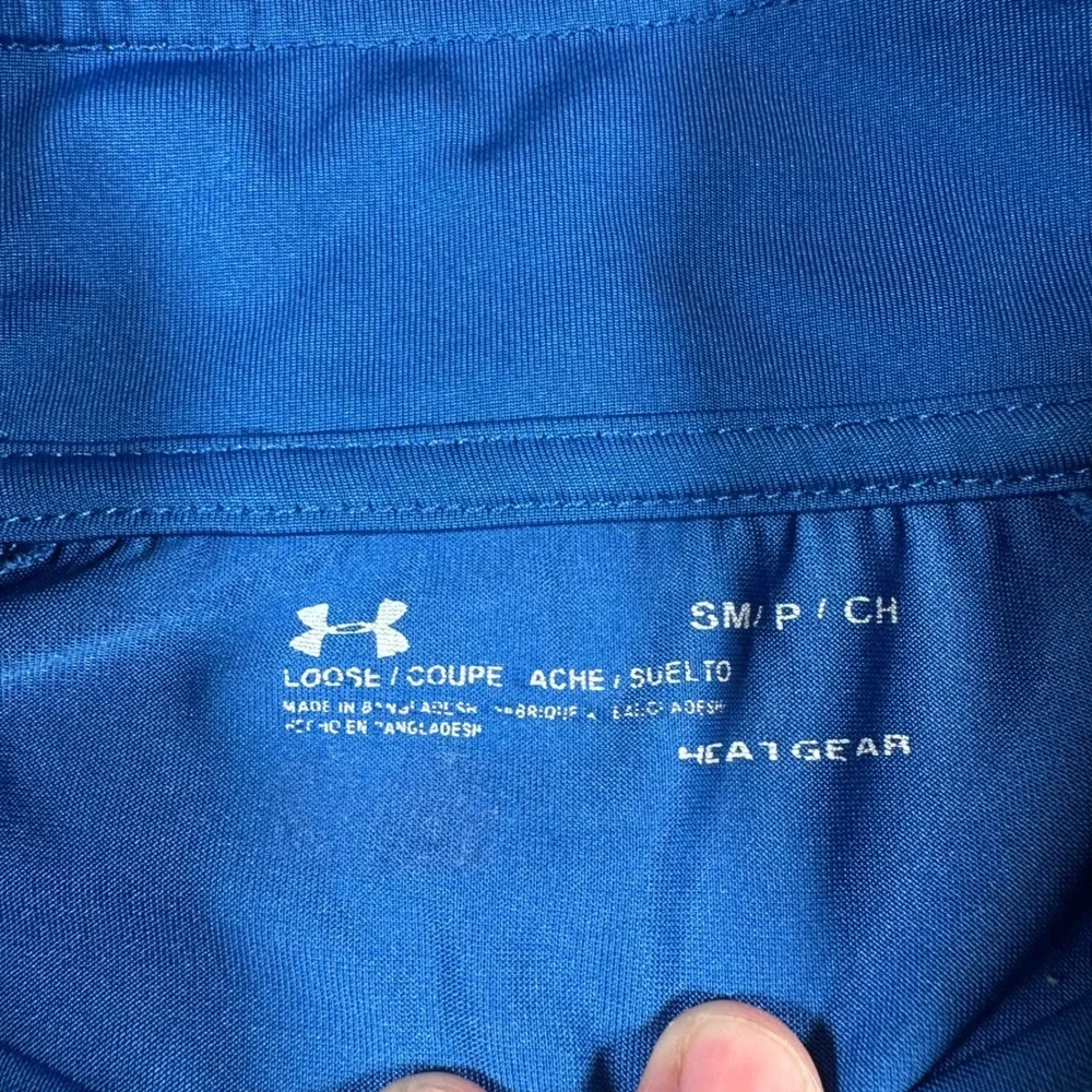 Under Armour HeatGear 1/4 Zip Pullover Blue Long Sleeve Loose Men's Small